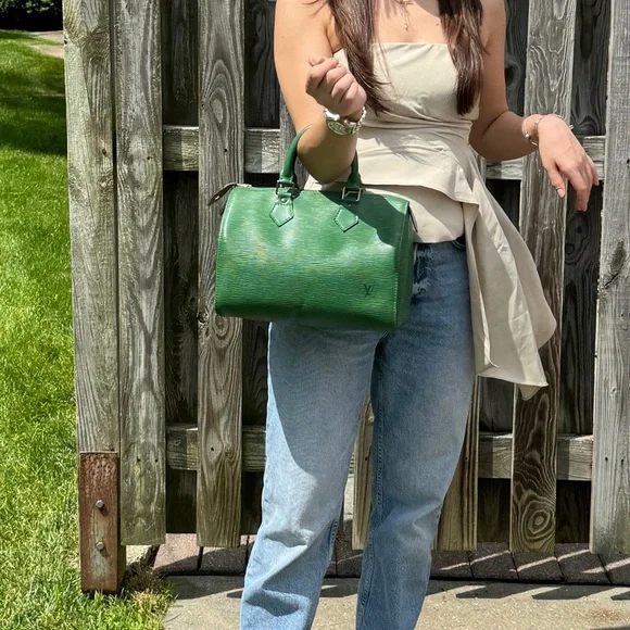 Louis Vuitton LV Hand Bag  Speedy 25 Greens Epi - Picture 2 of 11